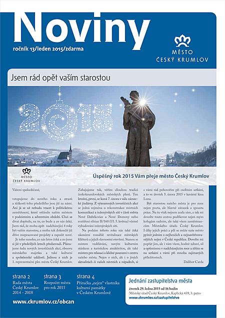 Noviny města - leden 2015 - titulní strana