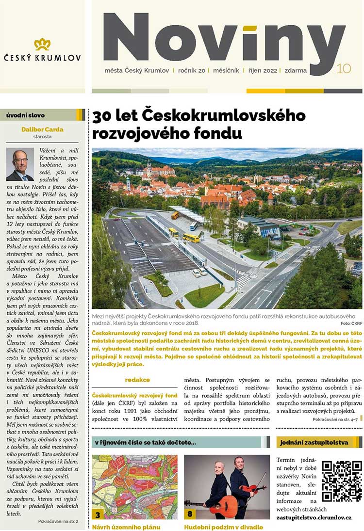 Noviny města Český Krumlov, říjen 2022