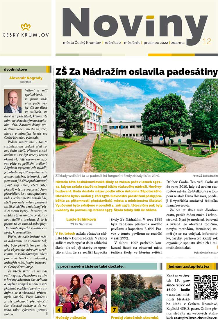 Noviny města Český Krumlov, prosinec 2022