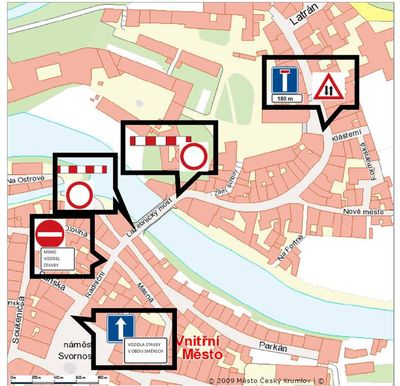 Dopravní situace - objížďky při rekonstrukci Lazebnického mostu